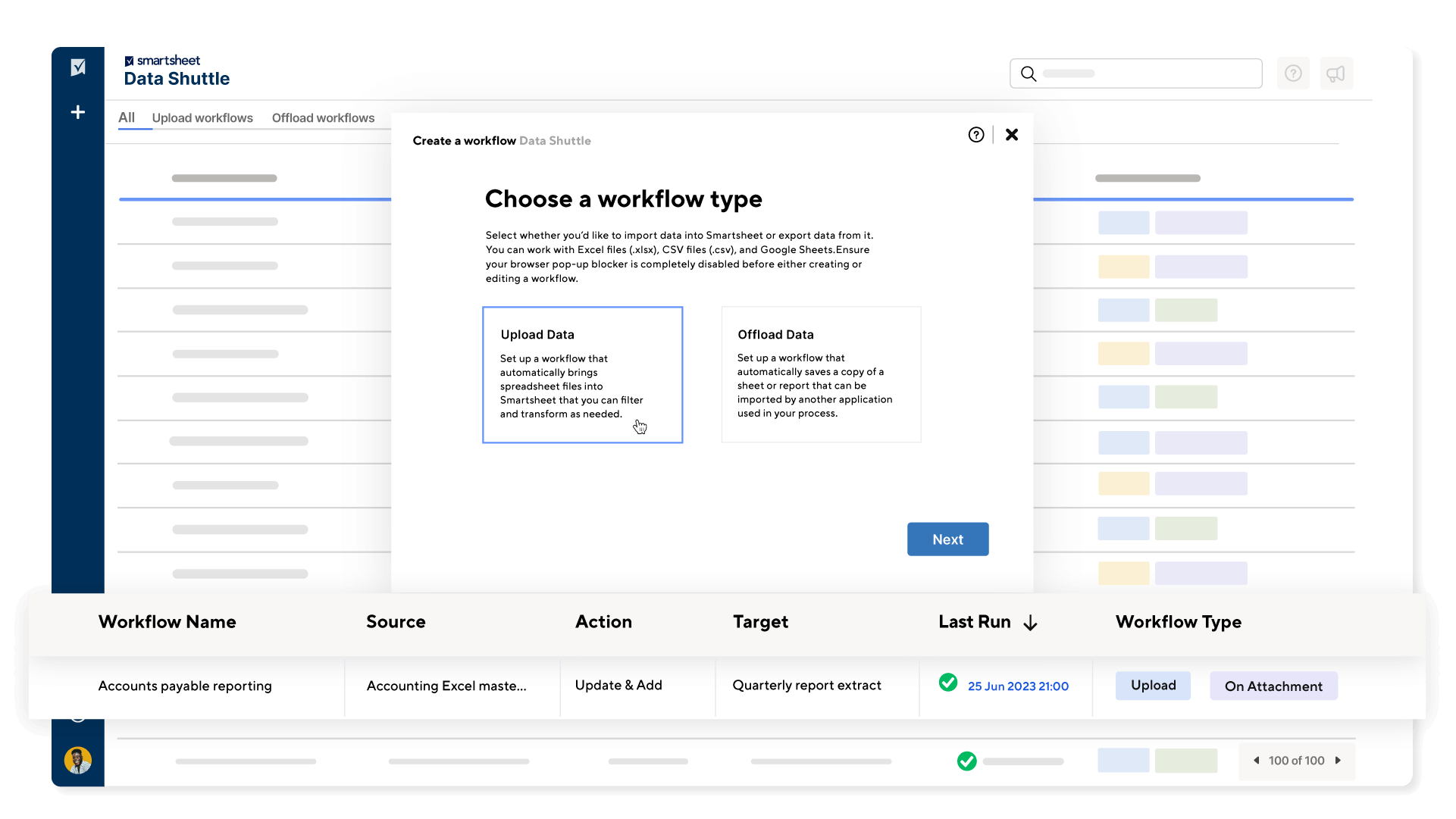 Data shuttle upload graphic studio