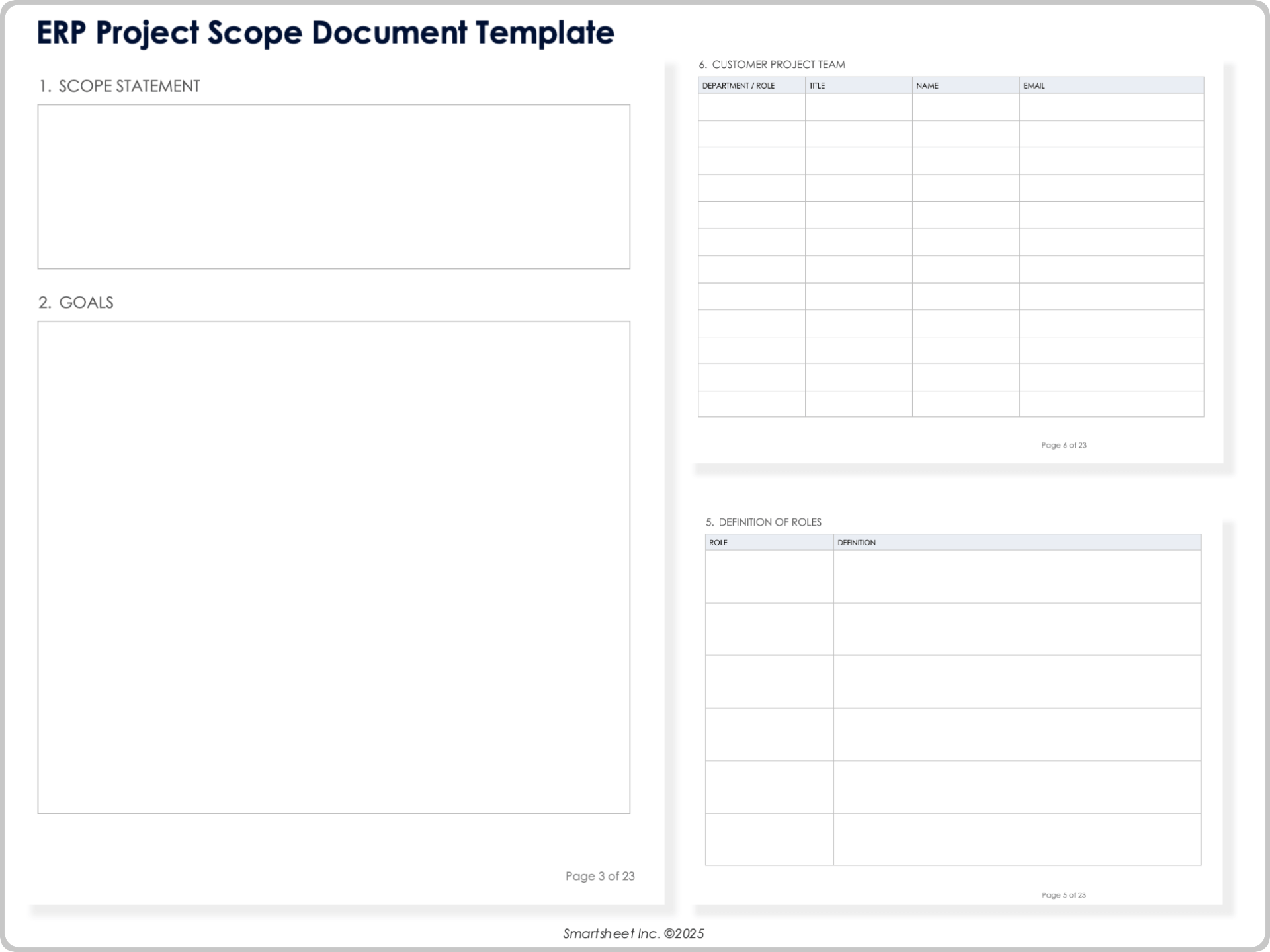 ERP Project Scope Document Template