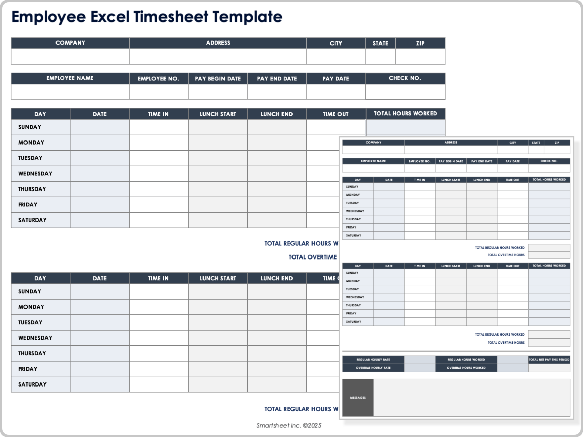 Employee Excel Timesheet Template