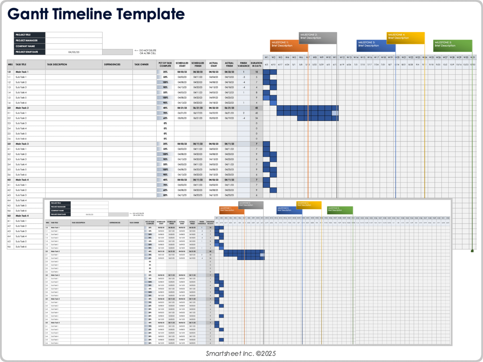 Gantt Timeline Template