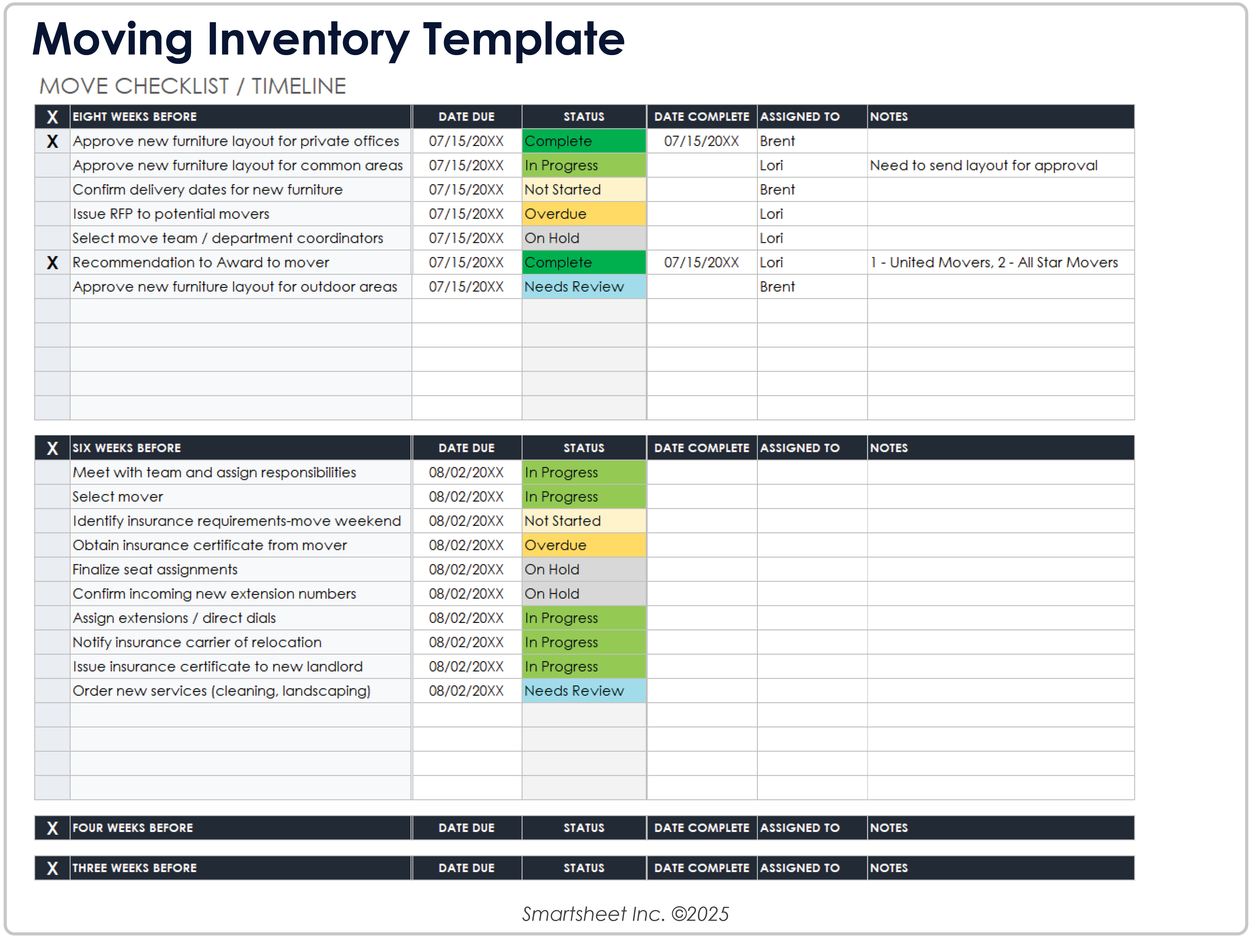 Moving Inventory Template