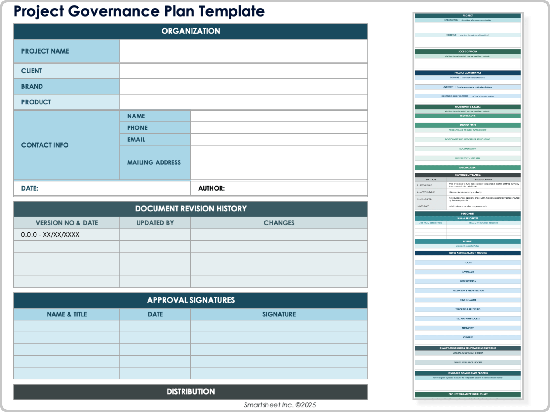 Project Governance Plan Template