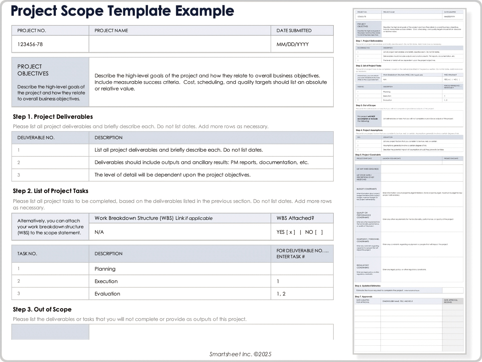 Project Scope Template Example