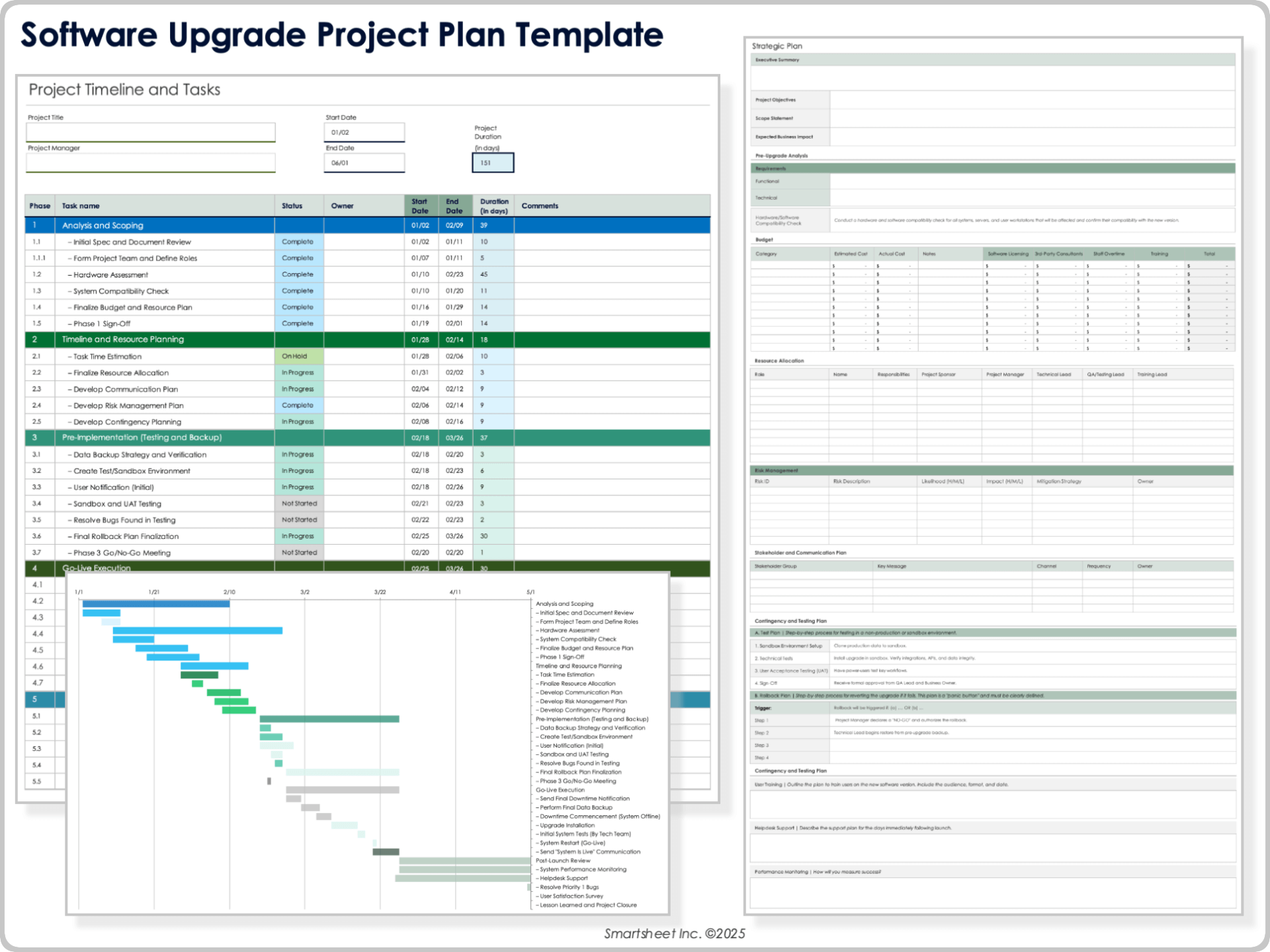 Software Upgrade Project Plan Template