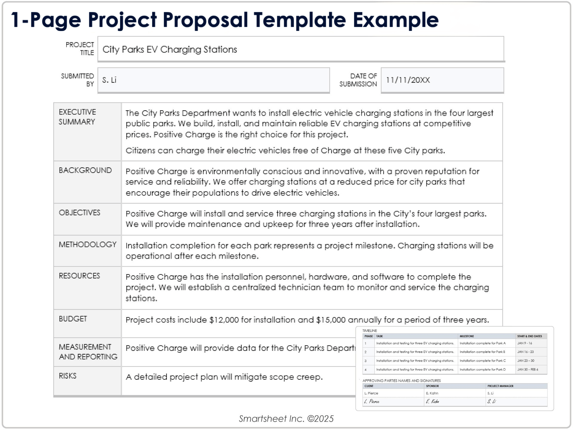 1-Page Project Proposal Template Example