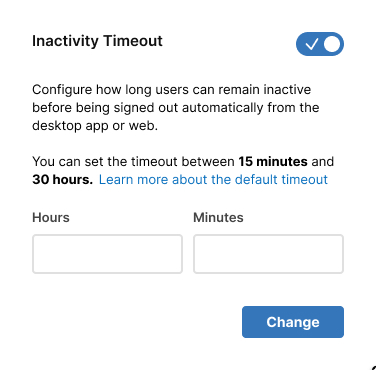 Session timeout controls for system admins