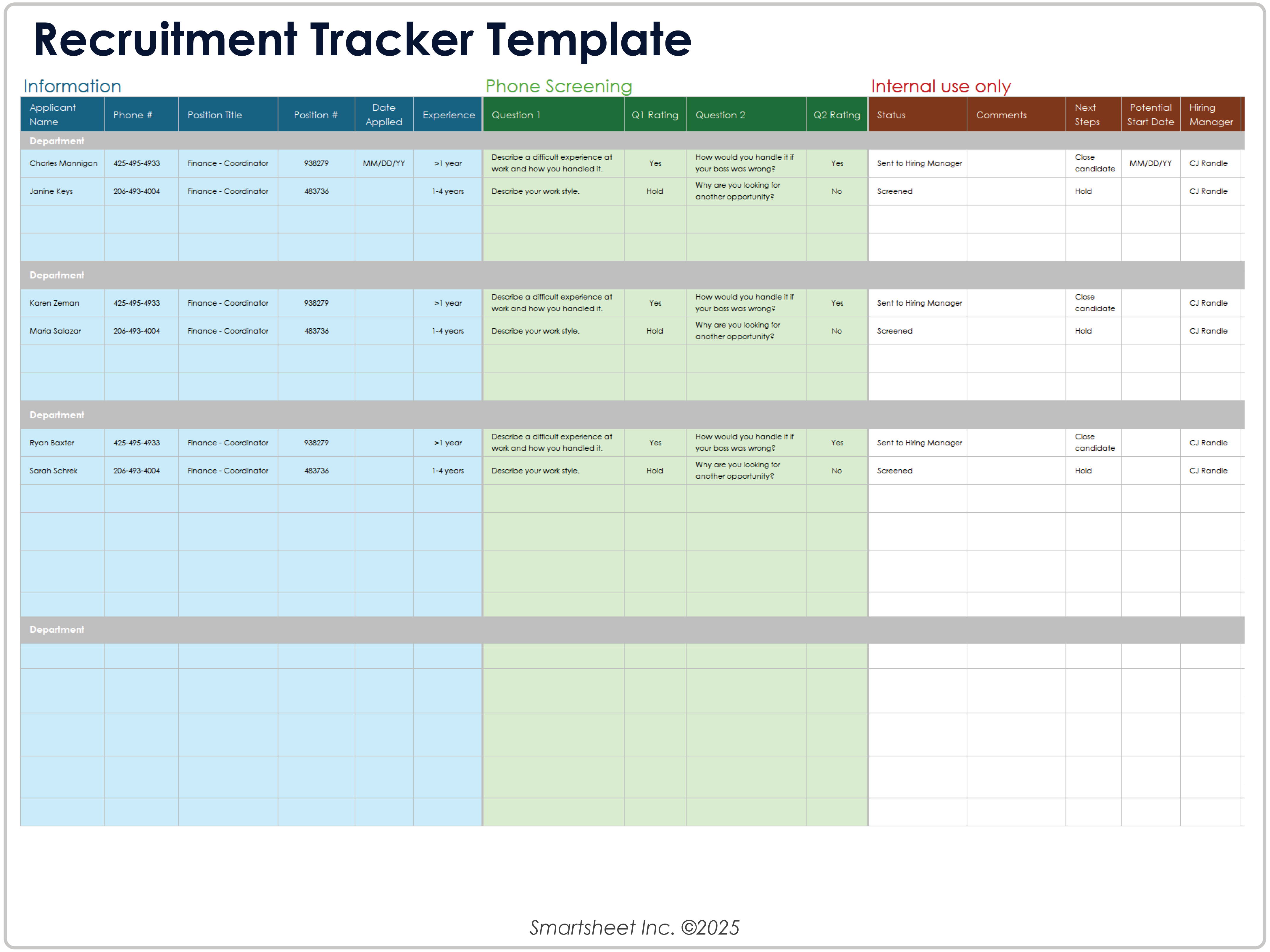 Recruitment Tracker Template