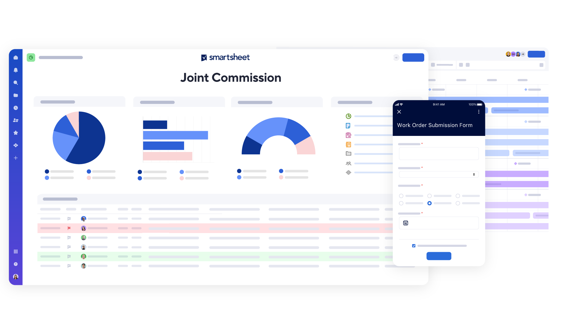 Example of a joint commission dashboard showing the advantages of a single location for accreditation management.