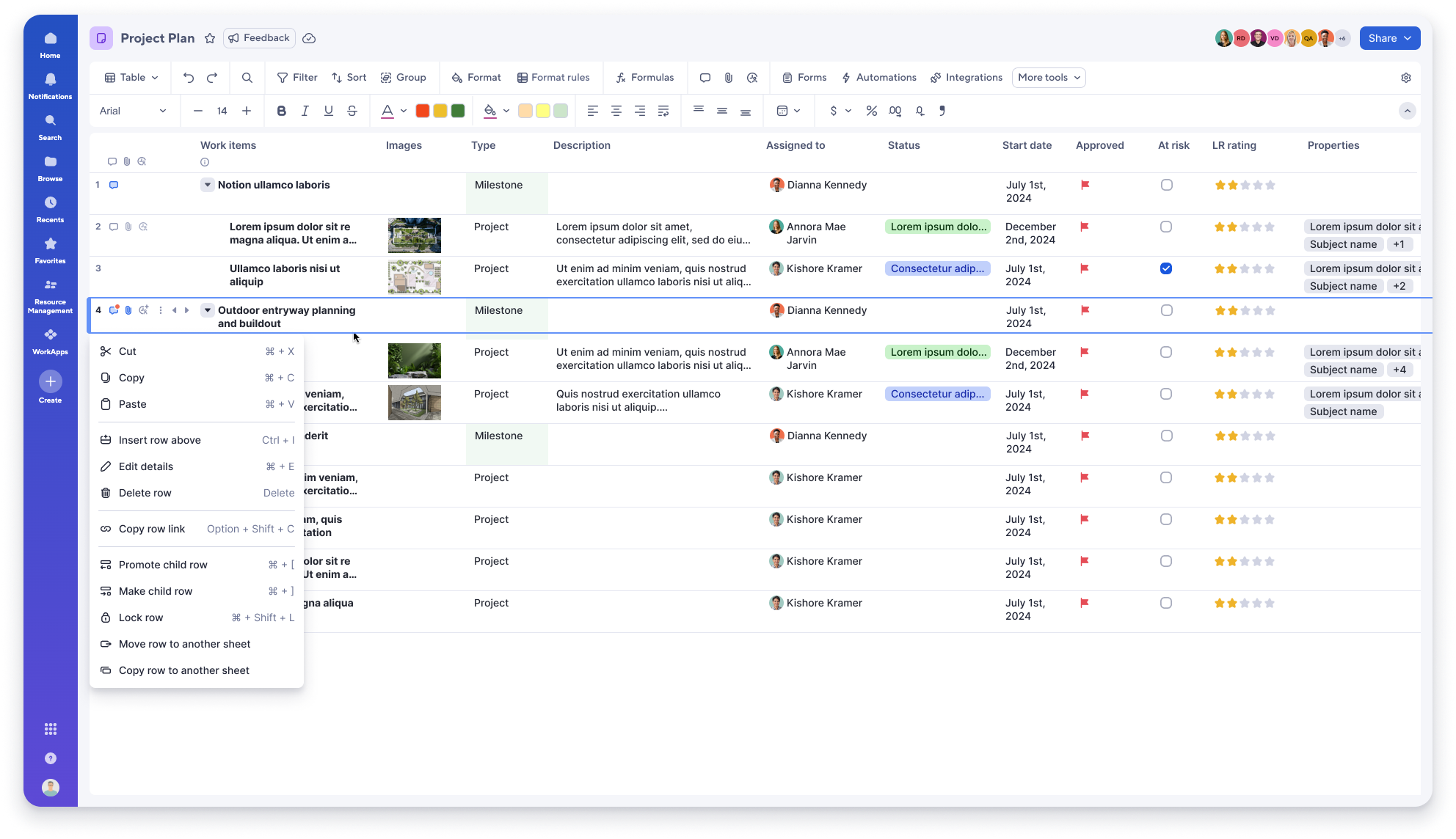 Move and copy rows in table view
