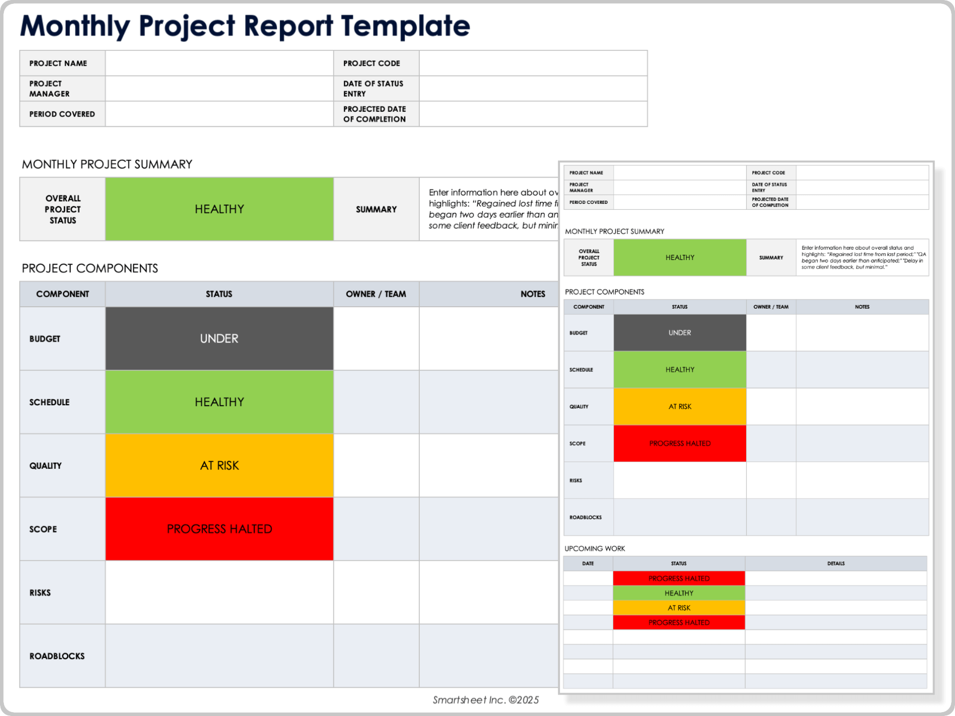 monthly project report template