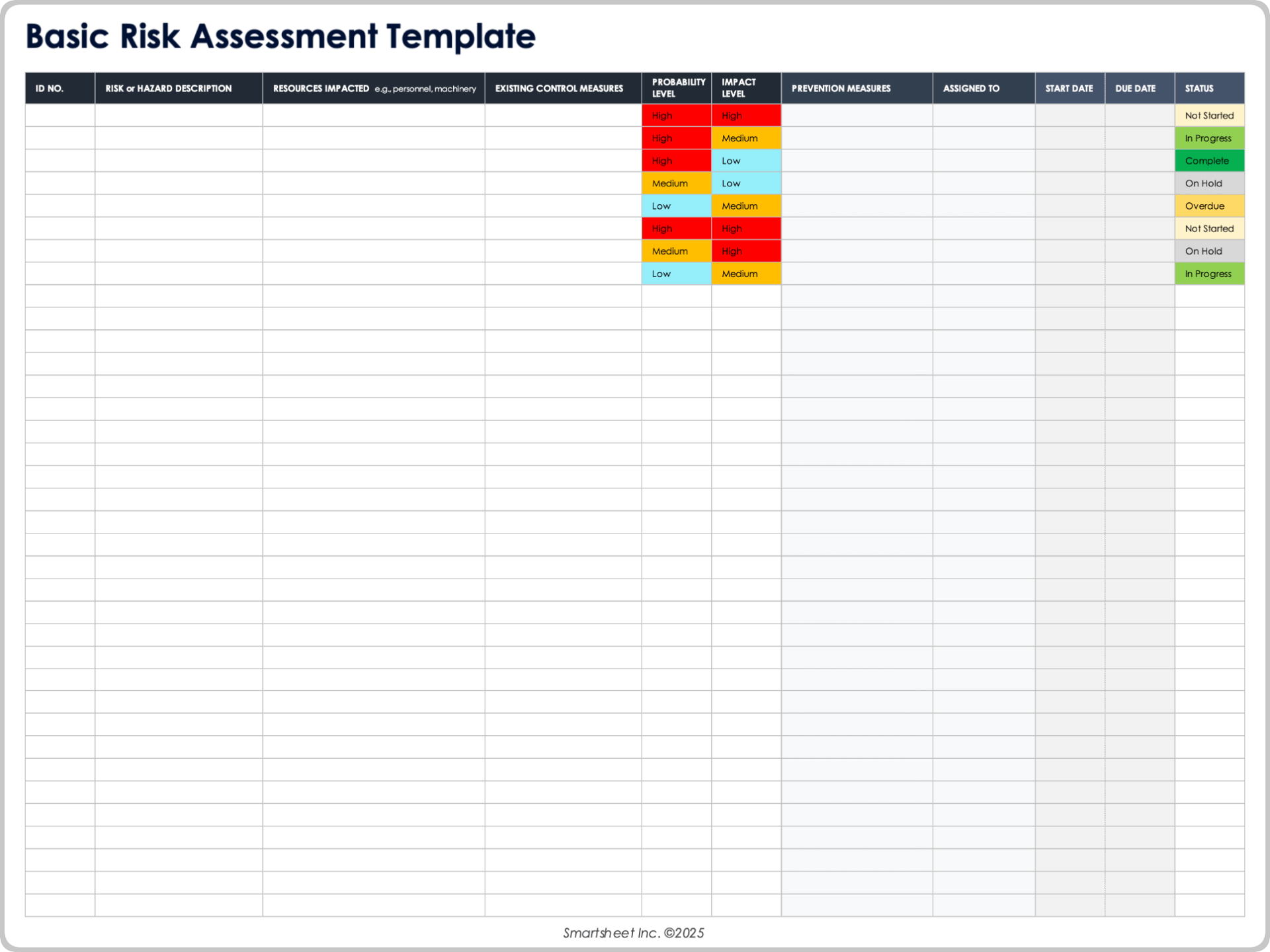 Basic Risk Assessment Template
