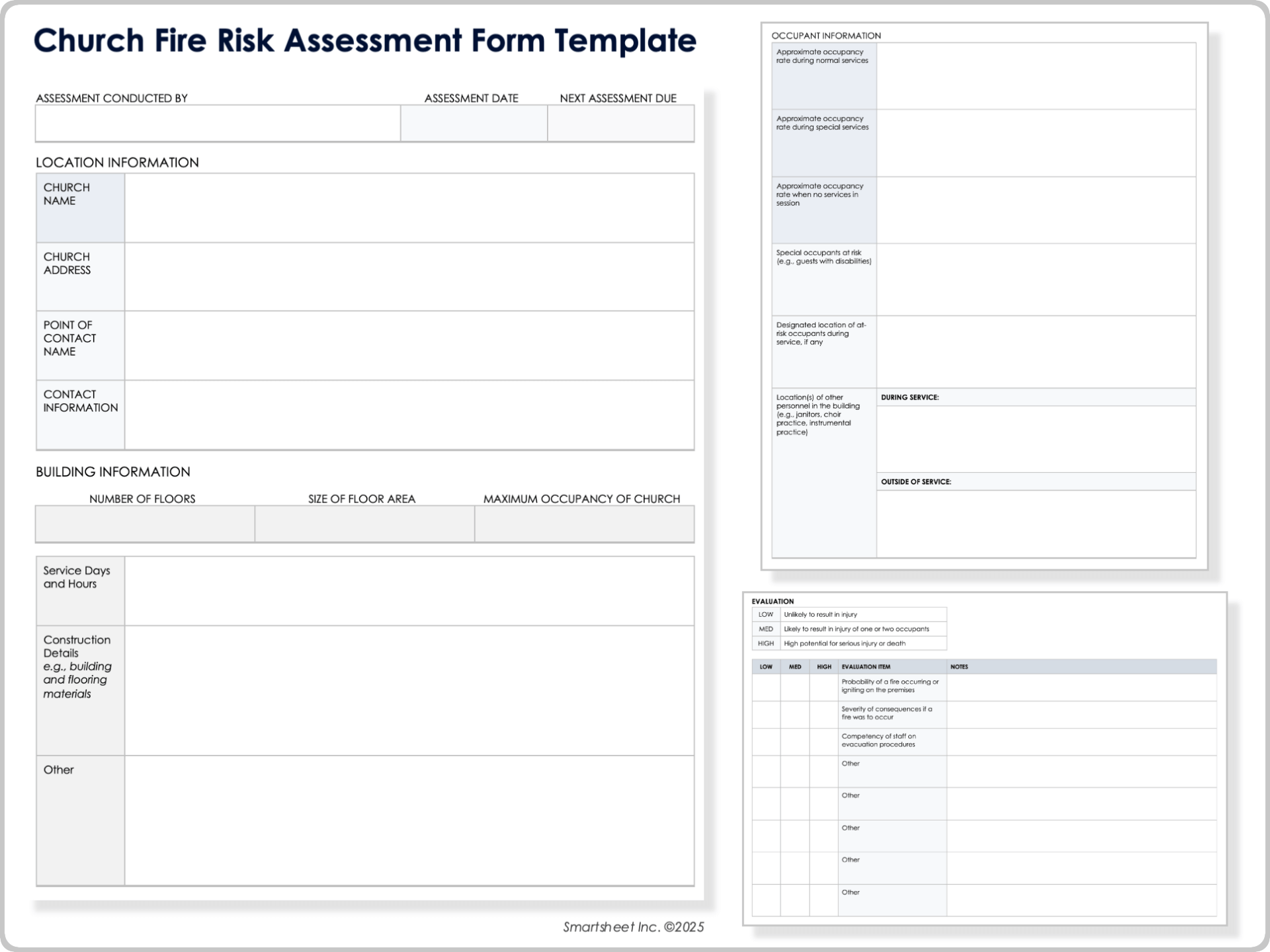 Church Fire Risk Assessment Form Template