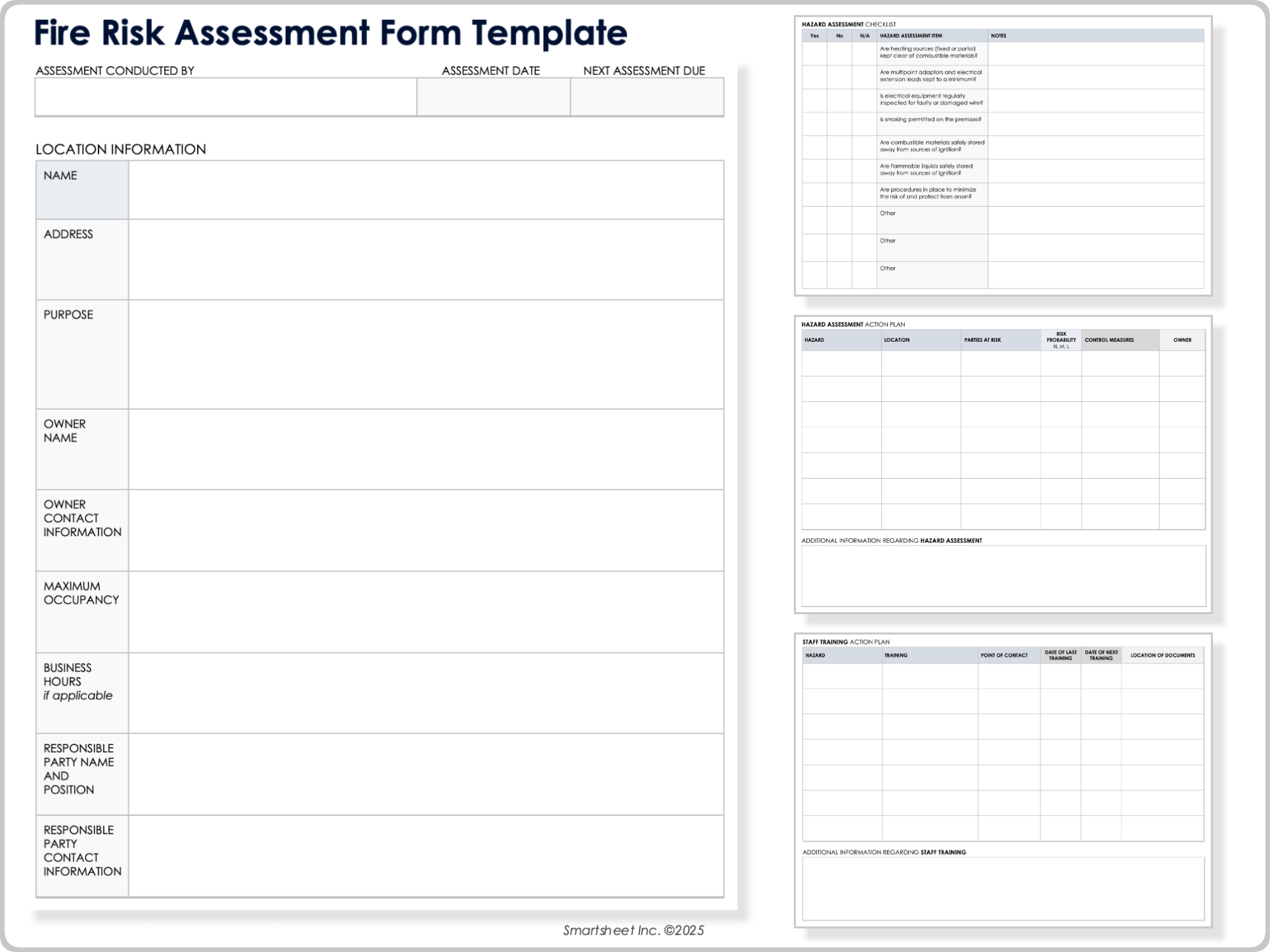 Fire Risk Assessment Form Templates
