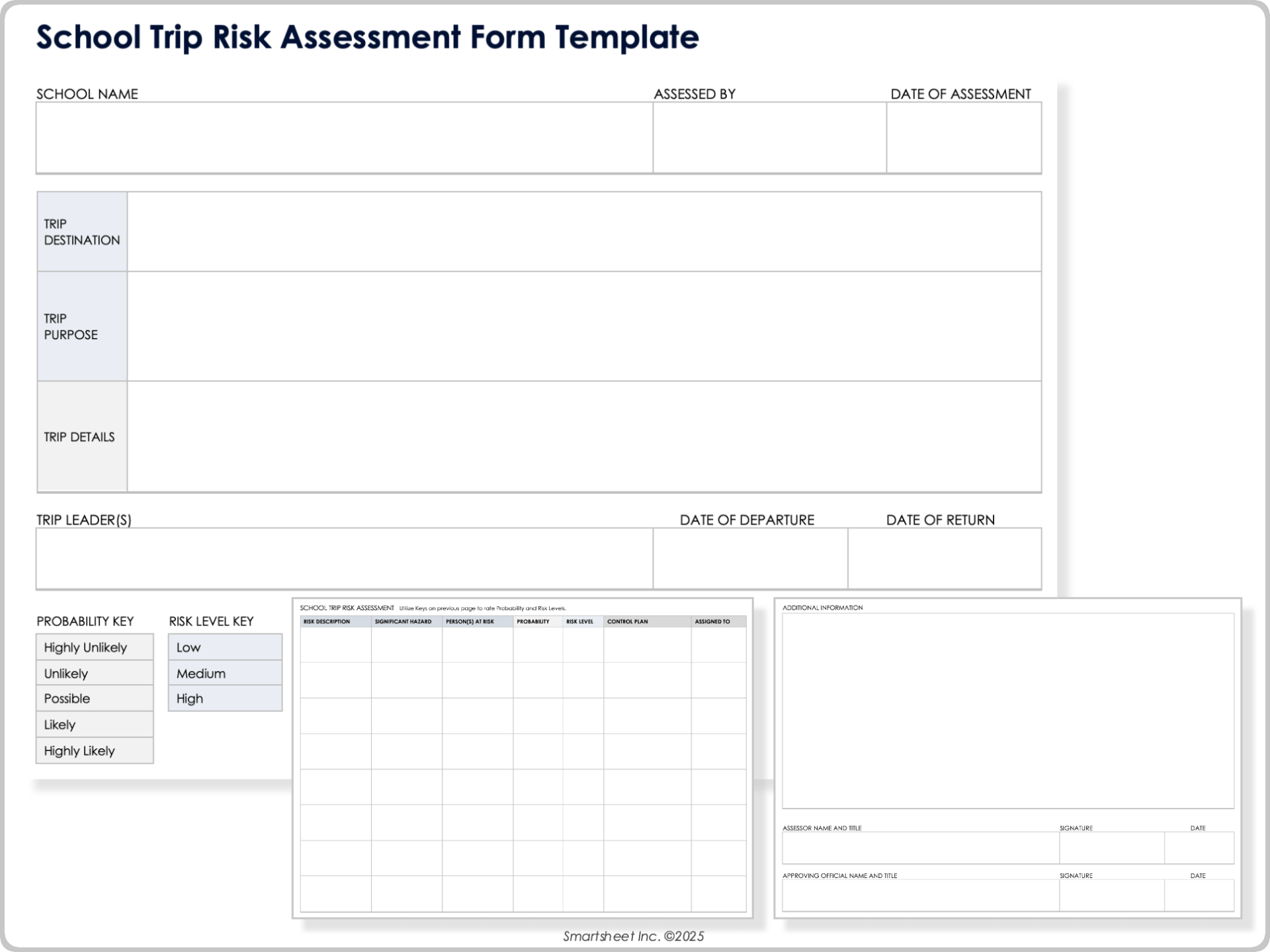 School Trip Risk Assessment Form Template