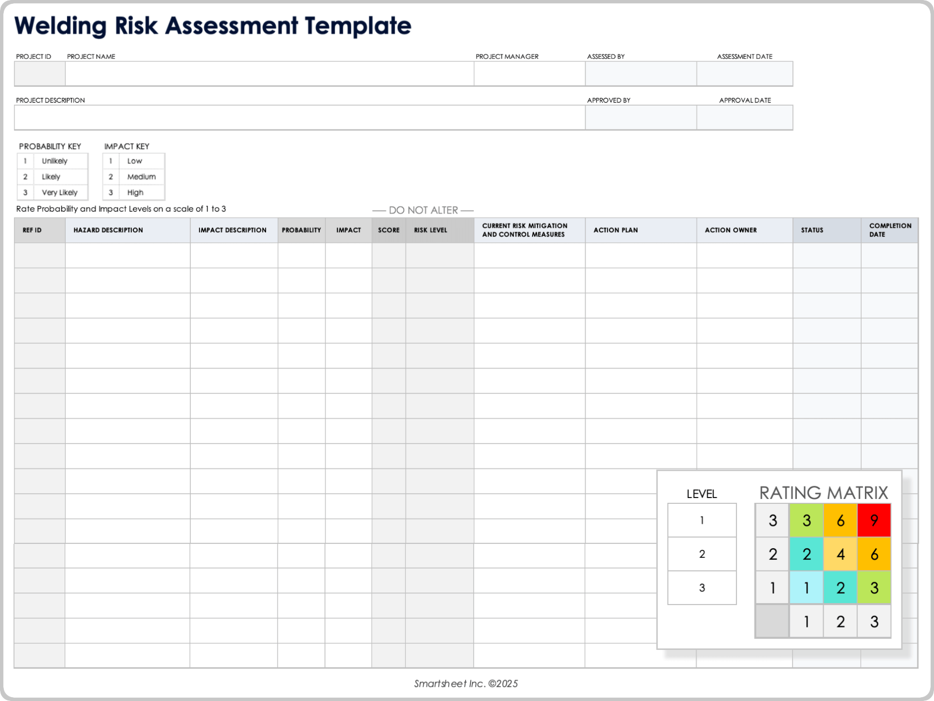 Welding Risk Assessment Template