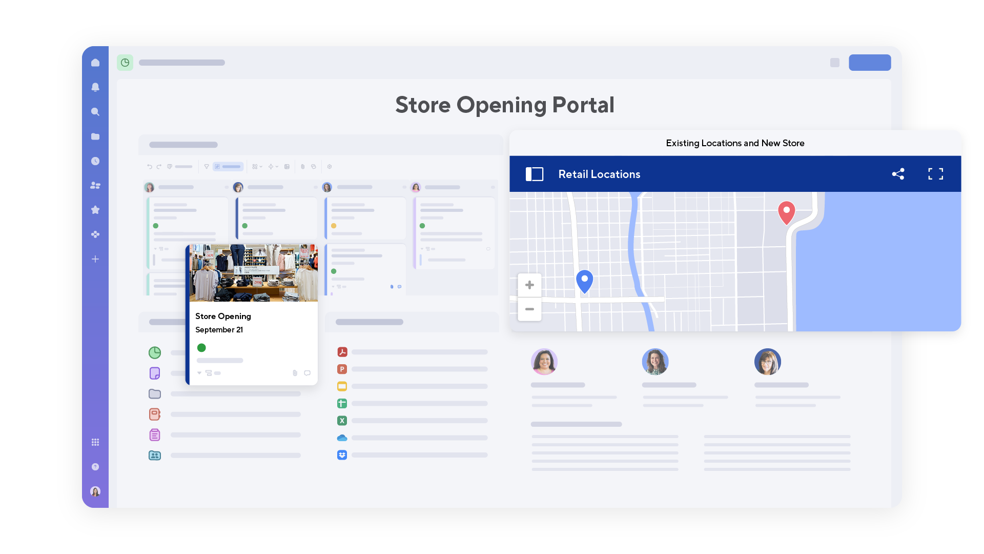 Store opening dashboard in Smartsheet