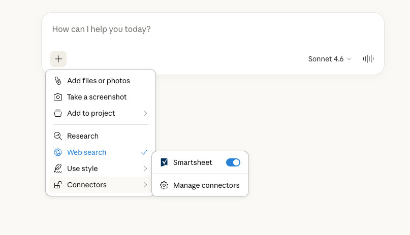 Claude connector for Smartsheet image