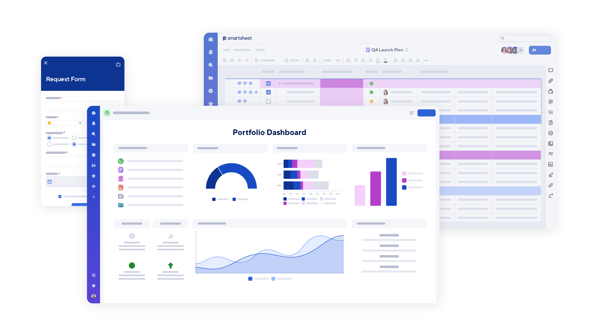 smartsheet PMO product screens
