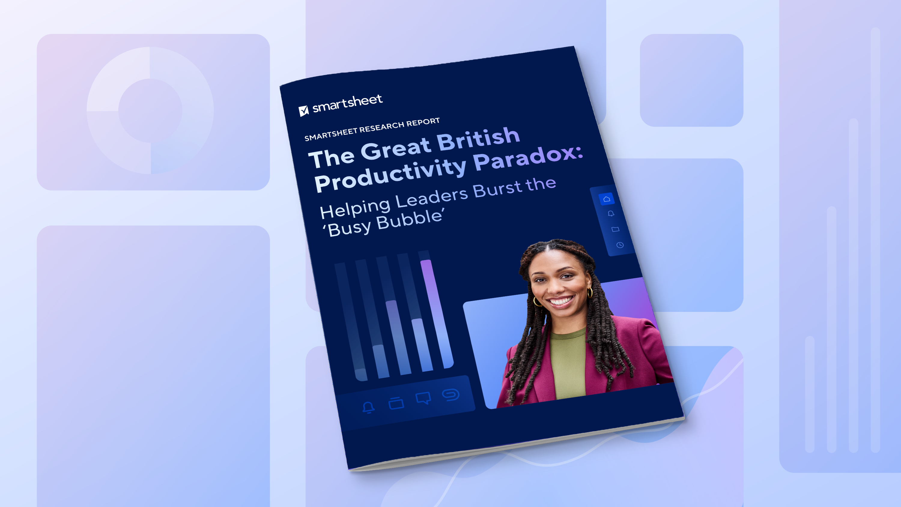 Report cover on top of blue background