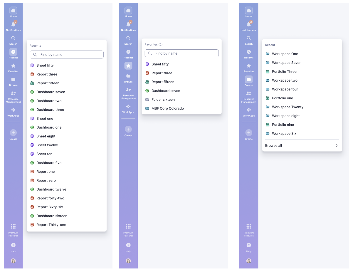 Sidebar updates to navigation