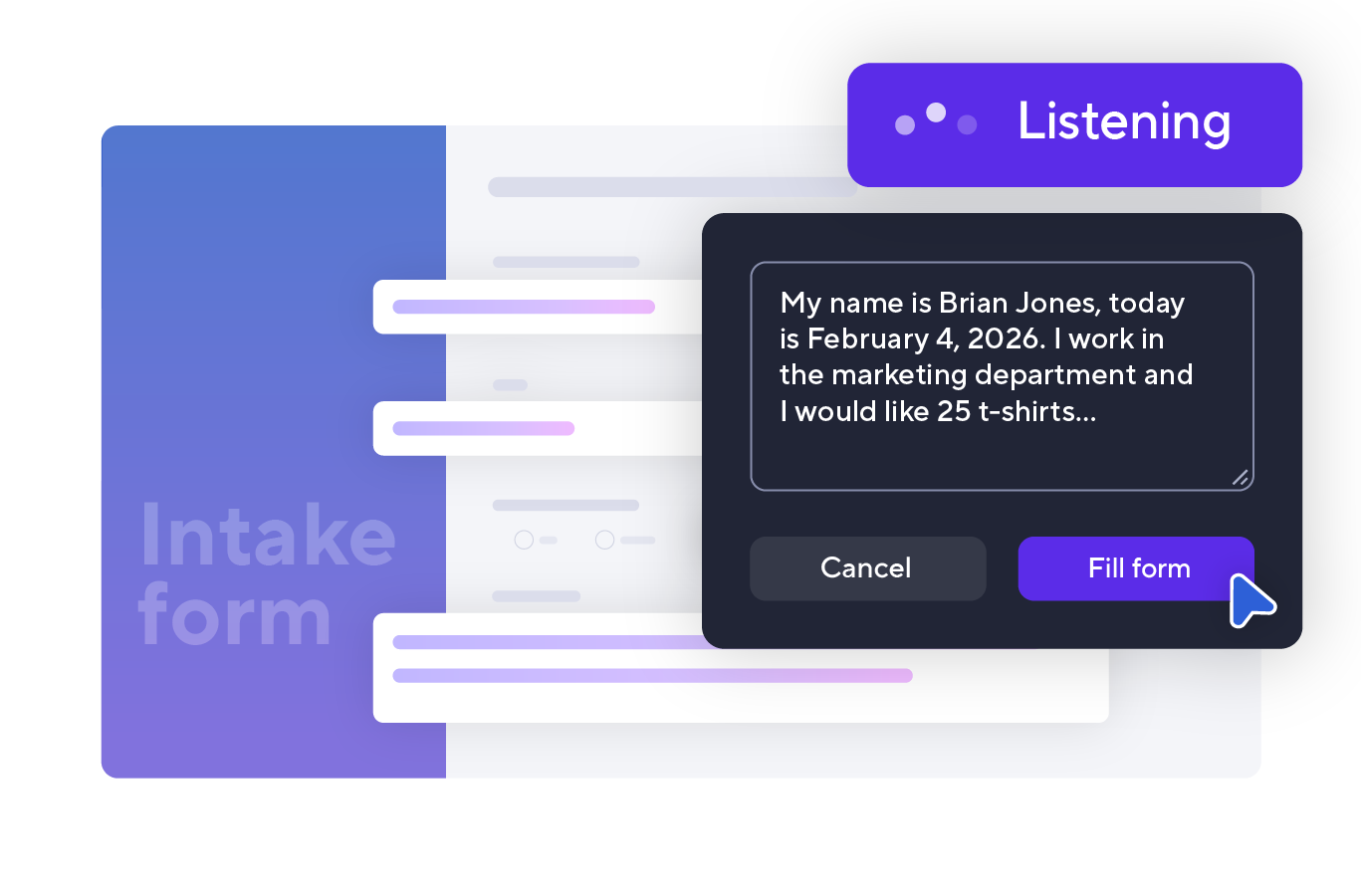 AI intelligent form fill 