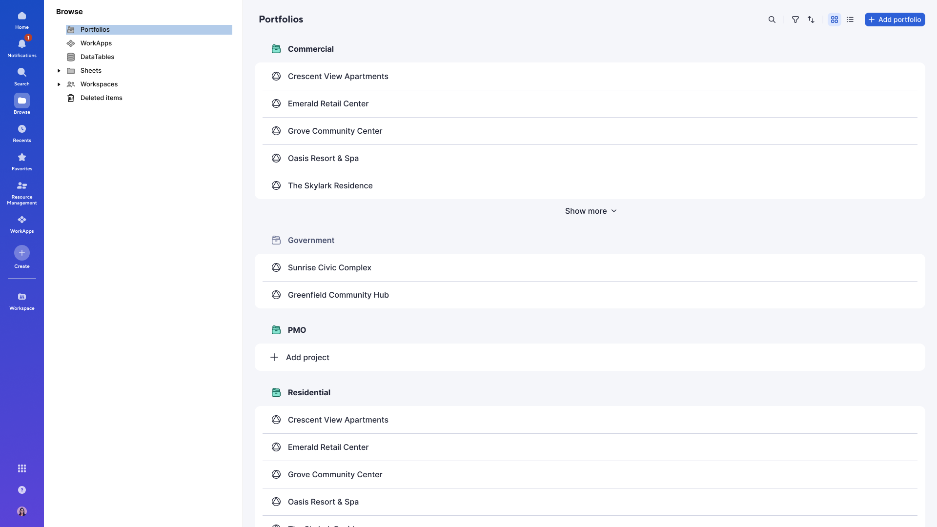 Portfolios Browse
