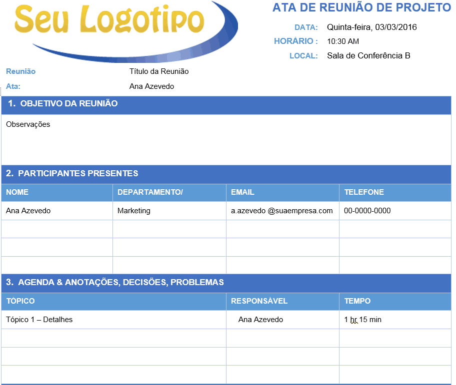 6 Project Meeting Template PT