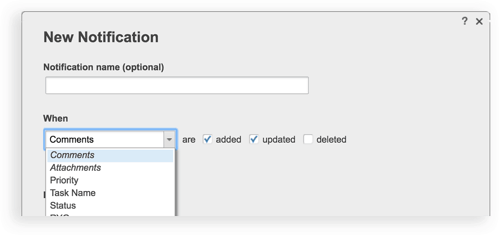 Changes made to comments or attachments