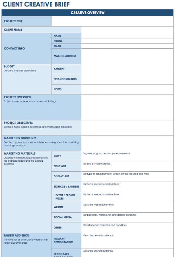 How to write a client brief