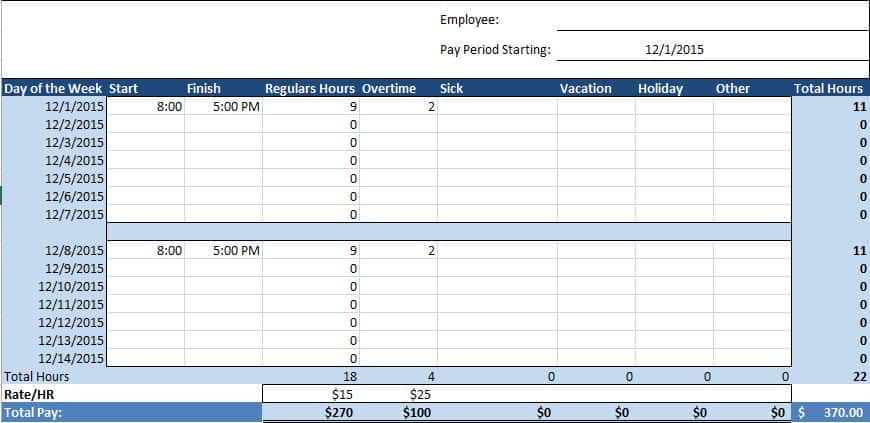 employee tracking template