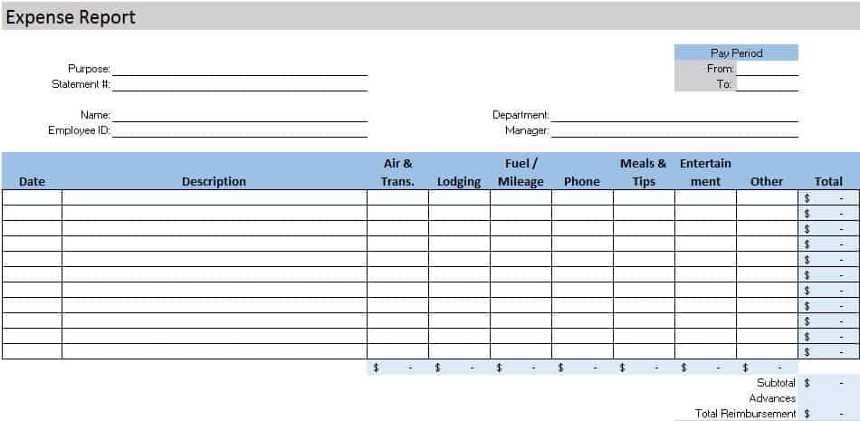 Sample personal income and expense statement