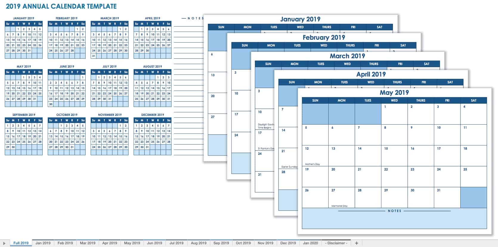 Free 12 Month Calendar Template