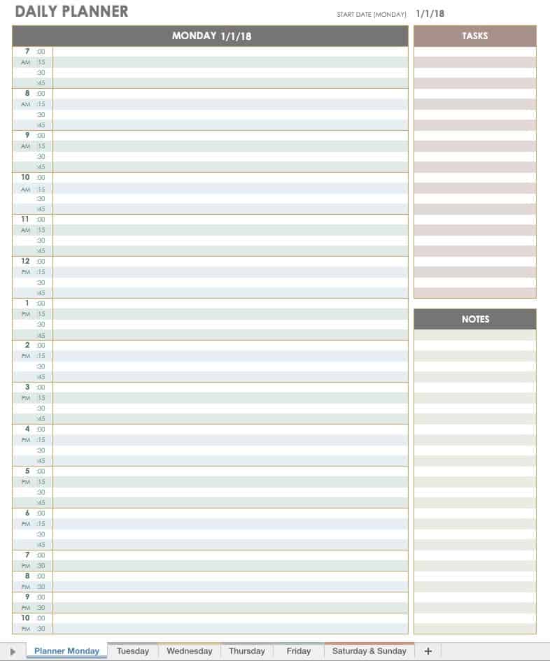 daily calendar planner