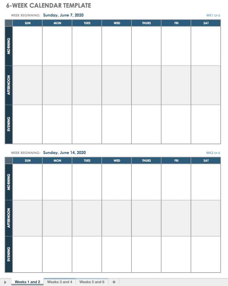 15 Free Weekly Calendar Templates Smartsheet