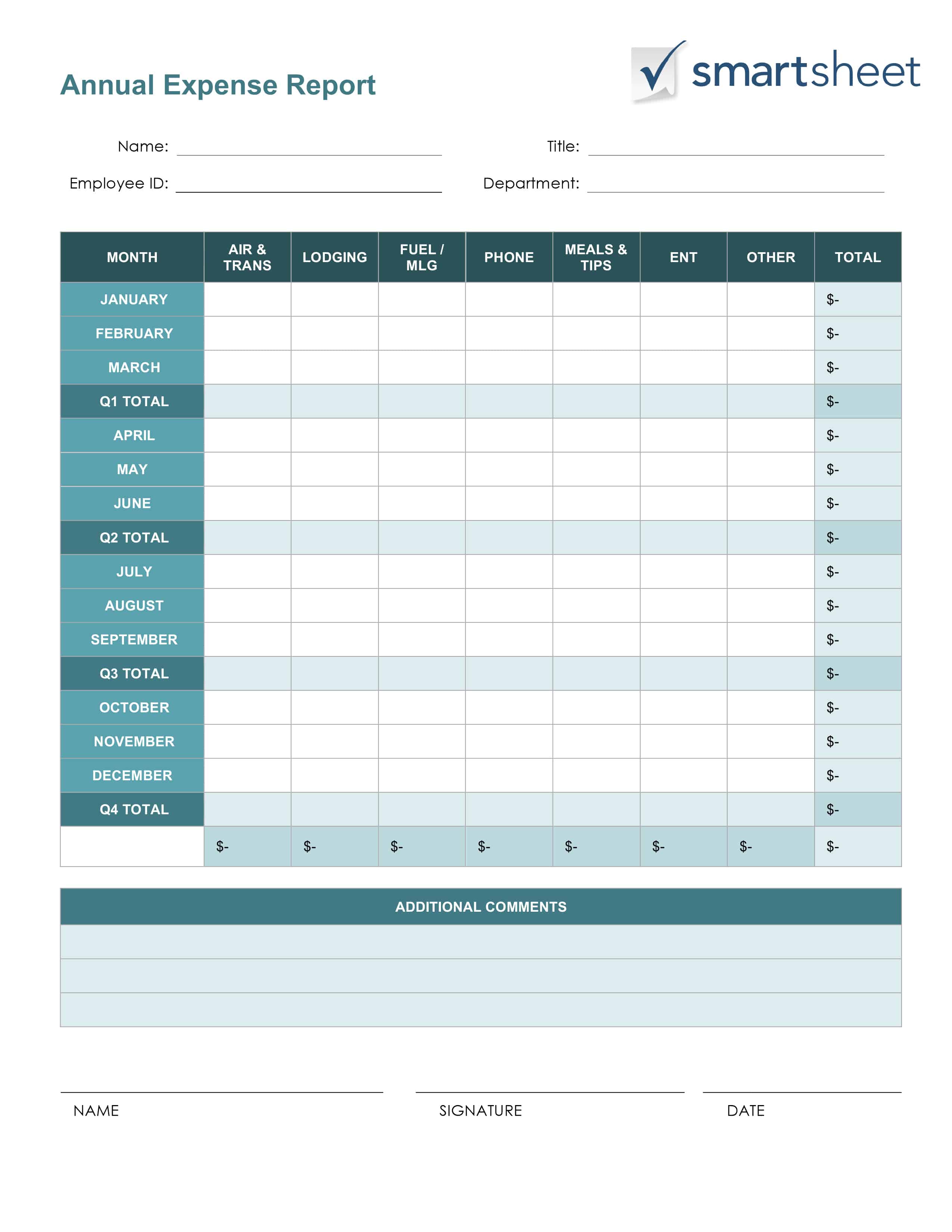 income and expense report template