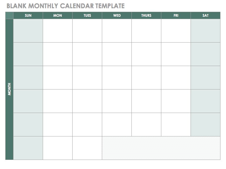 Free Printable Blank Monthly Calendar Excel Template vrogue.co