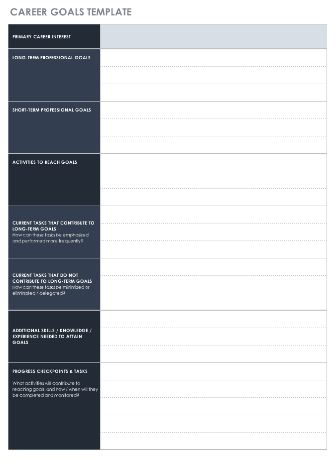 Career Goals Template