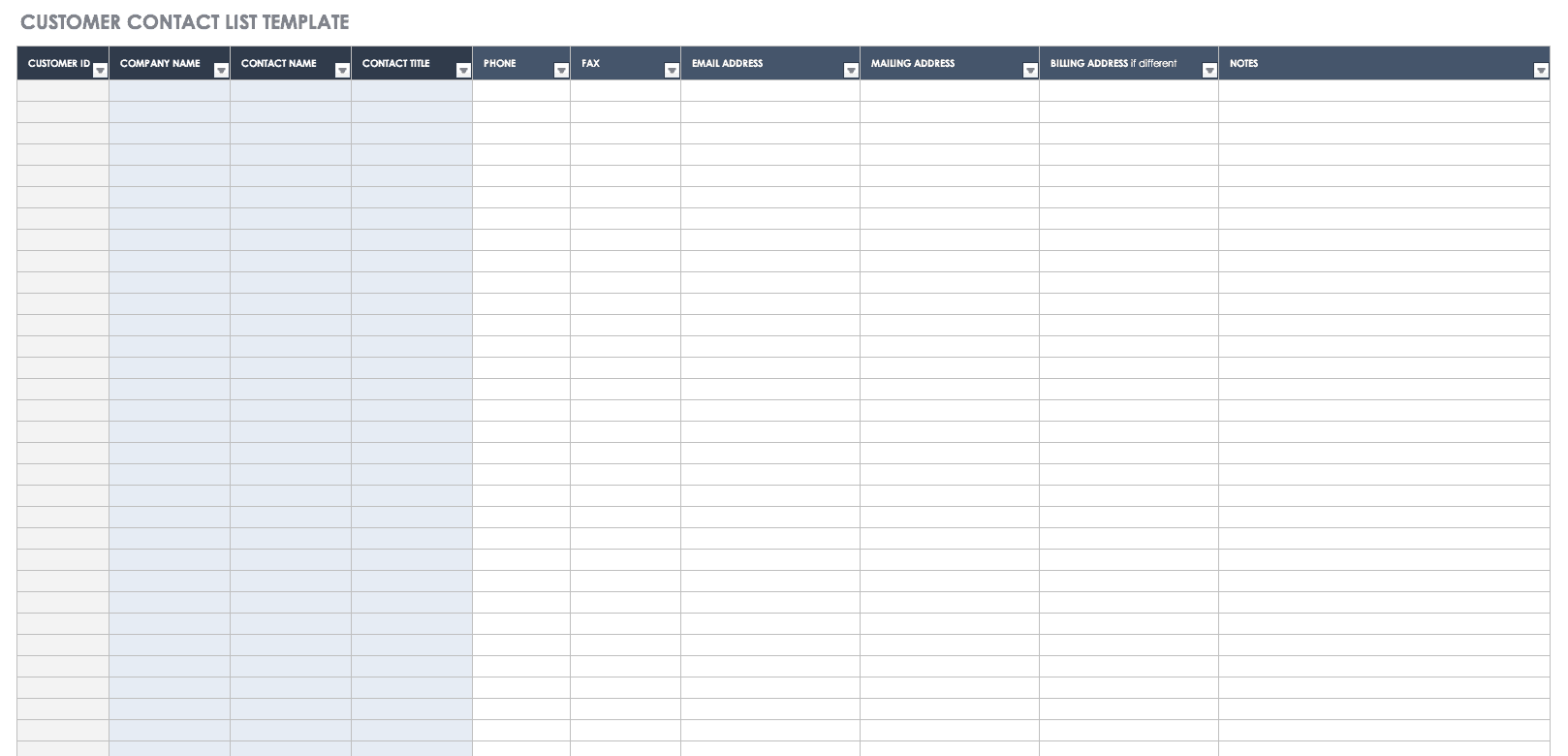 Free Contact List Templates | Smartsheet