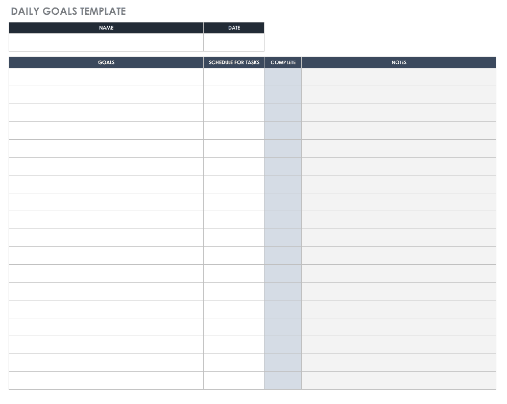 Goal Setting Chart