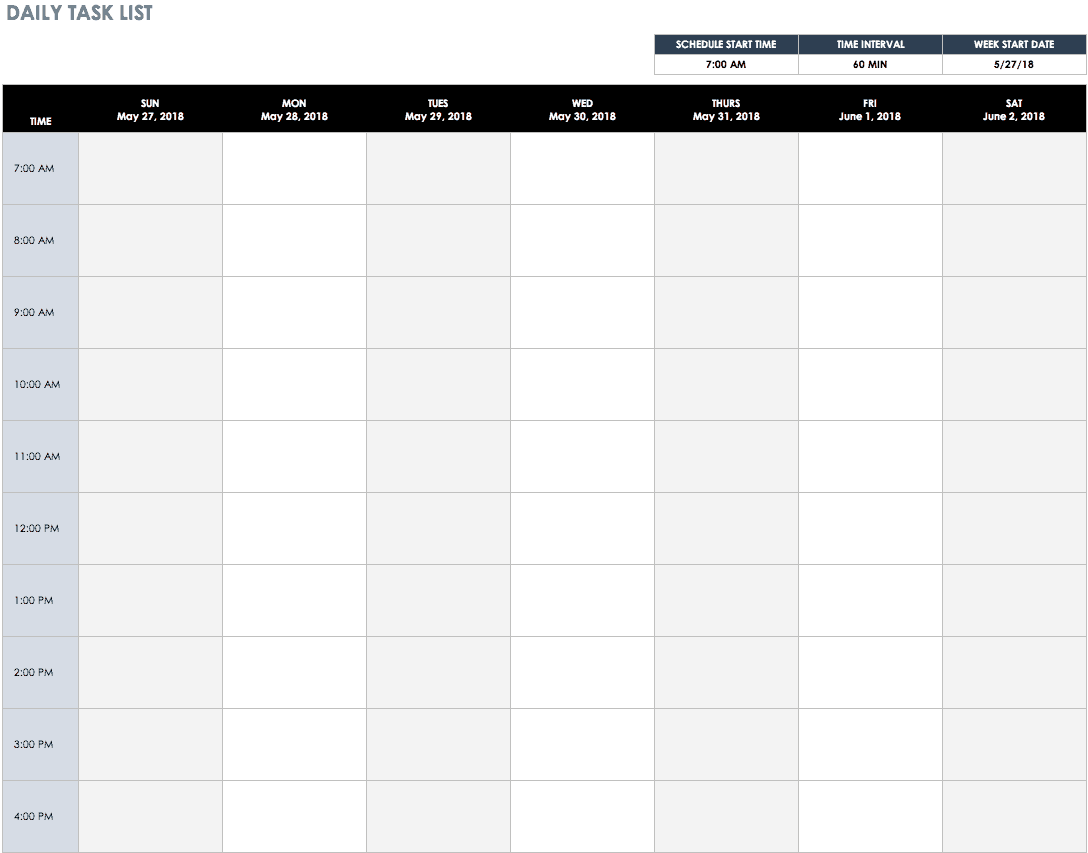 free task and checklist templates smartsheet