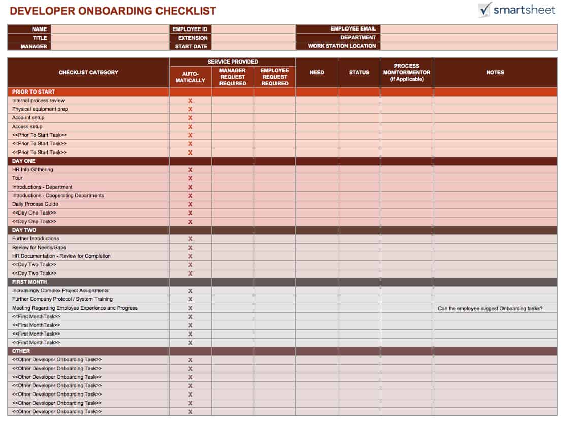 Free Onboarding Checklists and Templates | Smartsheet