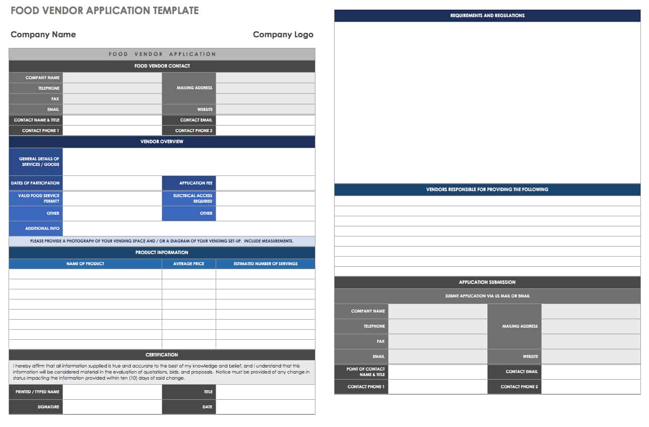 Food Vendor Application Template