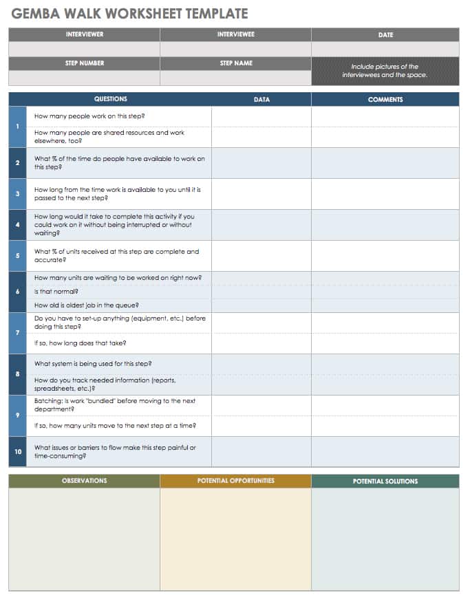 Cost Walk Excel Template