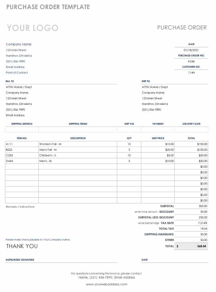 Purchase Order Template Purchase Order Template Excel Riset Vrogue