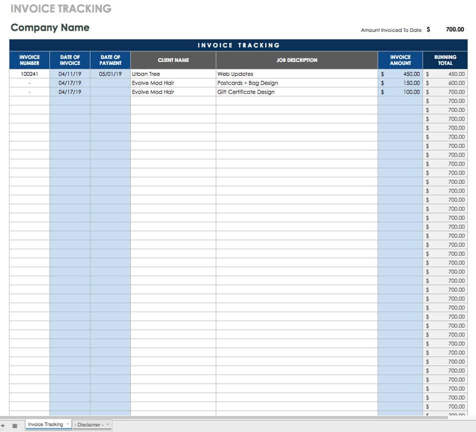 receipt tracker template excel