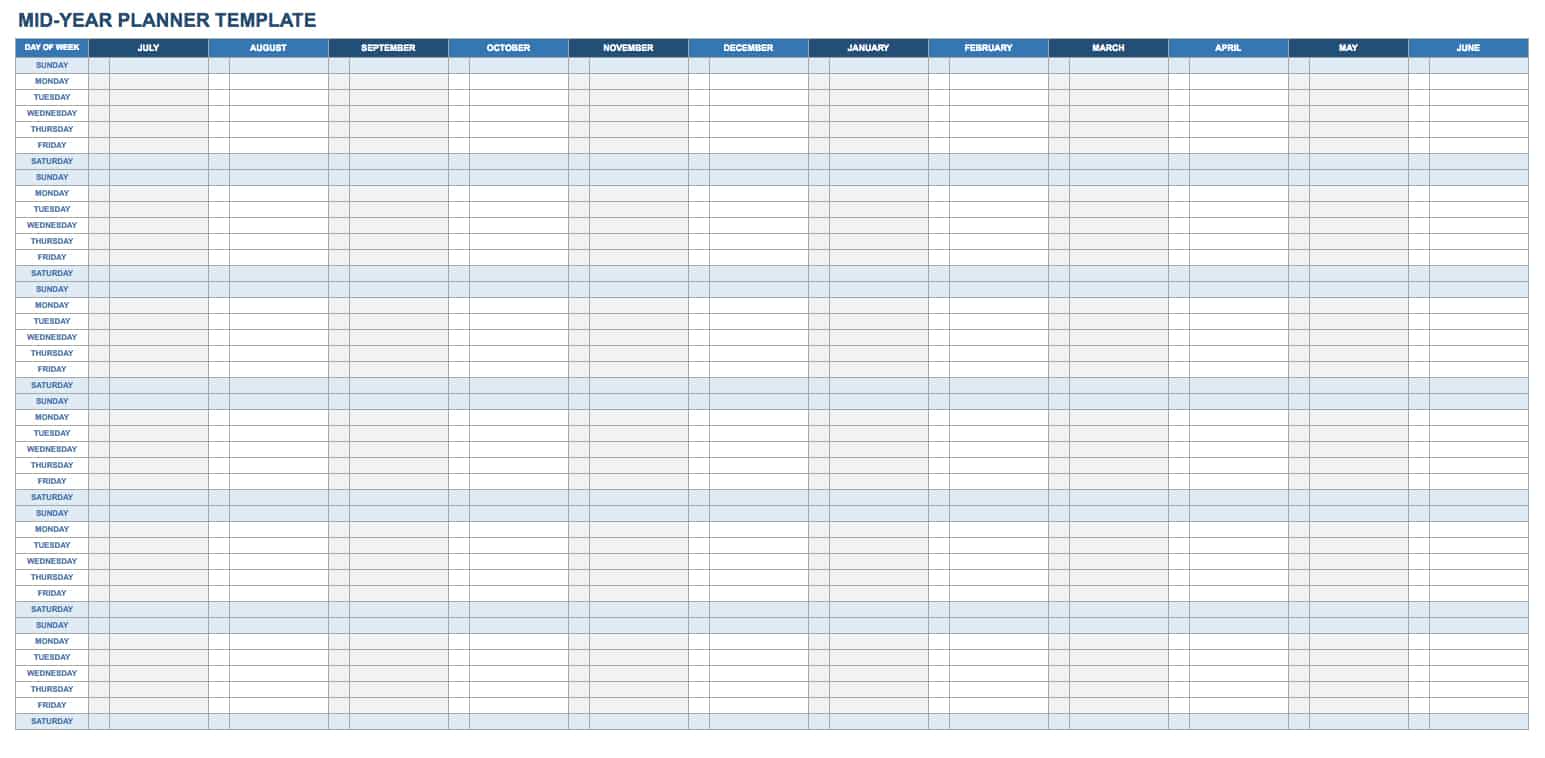 Mid-Year Planner Template