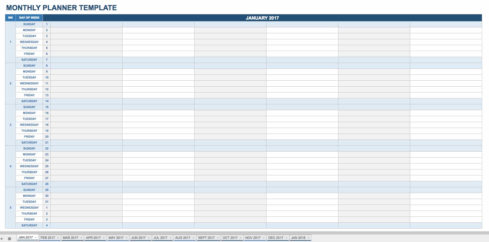 Free Printable Daily Calendar Templates | Smartsheet