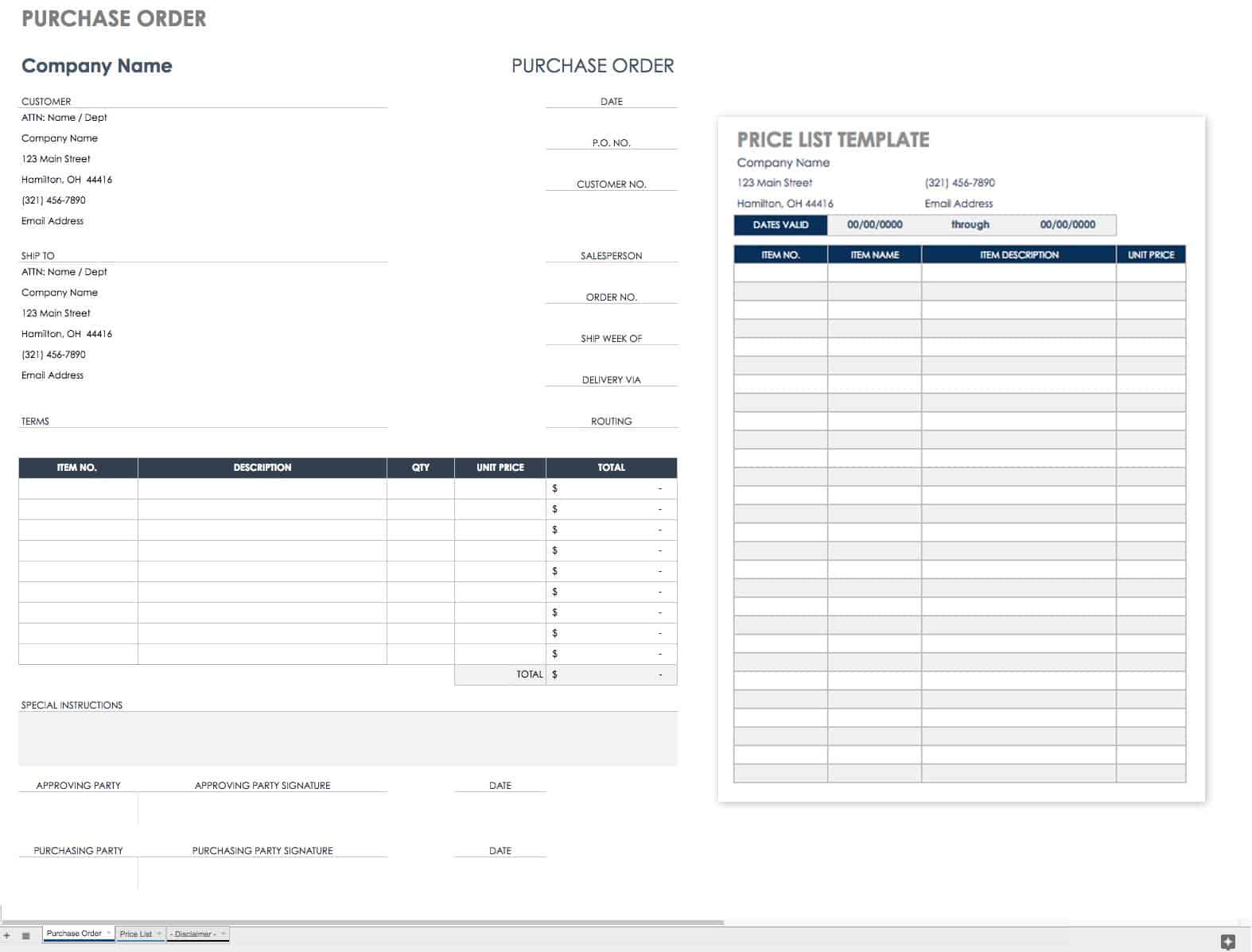 Free Purchase Order Templates | Smartsheet