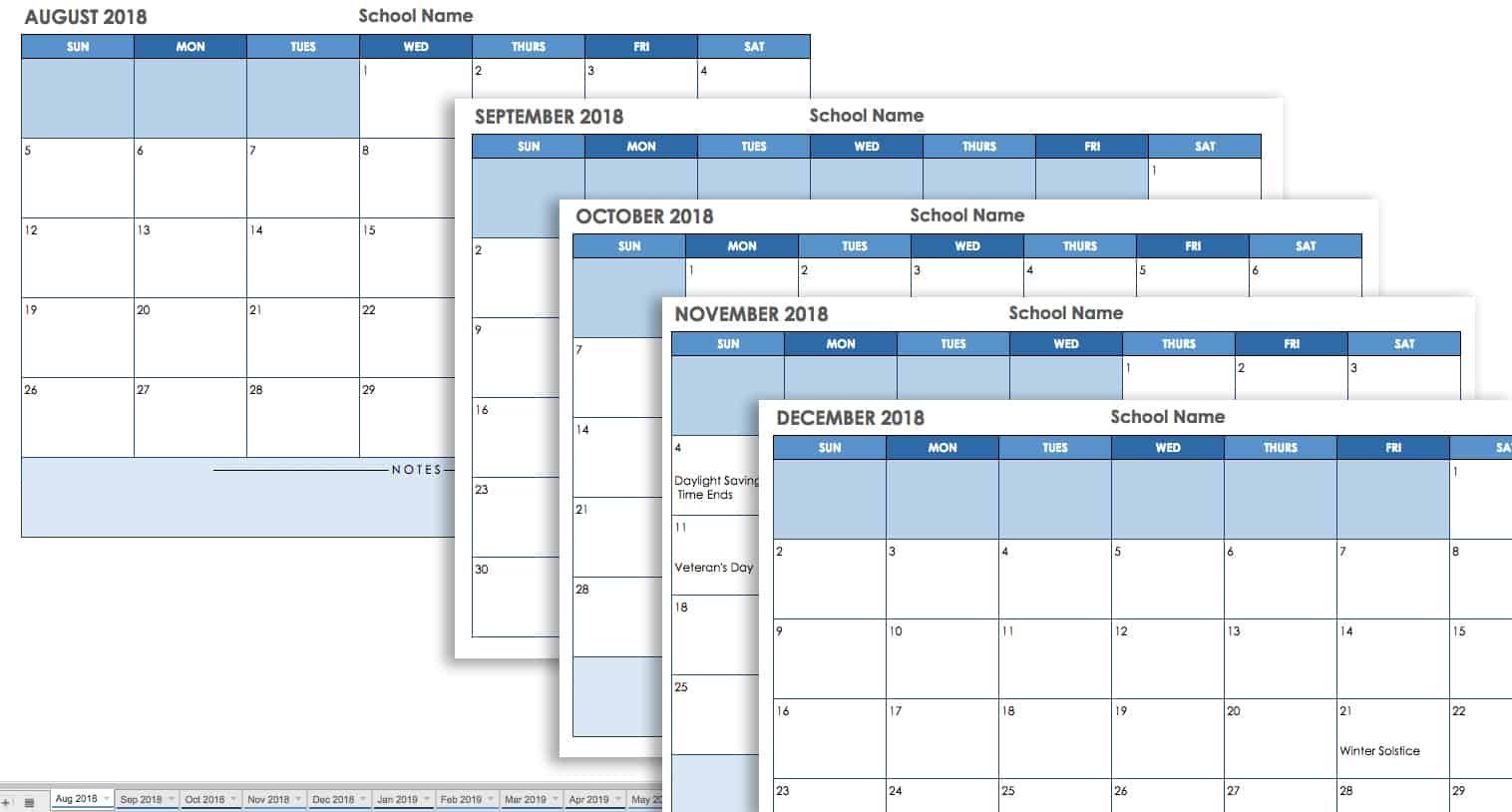 Google Sheets Academic Calendar Template Printable Templates