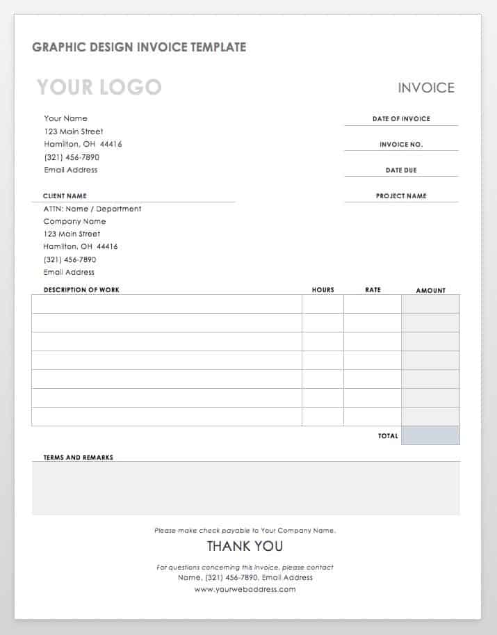 Graphic Design Invoice Template Word